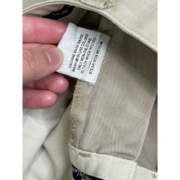 VTG Ralph Lauren Pants Mens 32x30 Beige Cuffed Slacks Business Polo - Picture 5 of 10